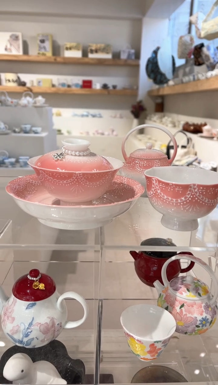 【闪购商品】珠帘 盖碗+茶杯+壶承+提溜
