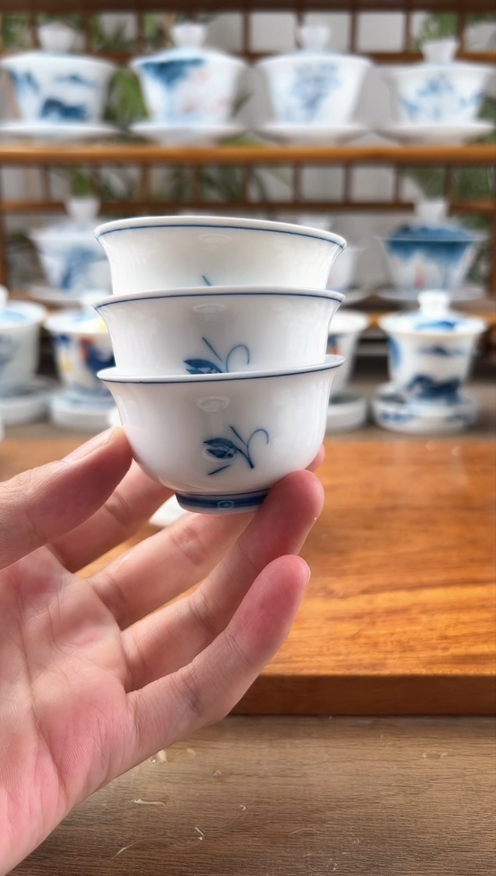 慵**孩微瑕玉兰中和顺杯3个