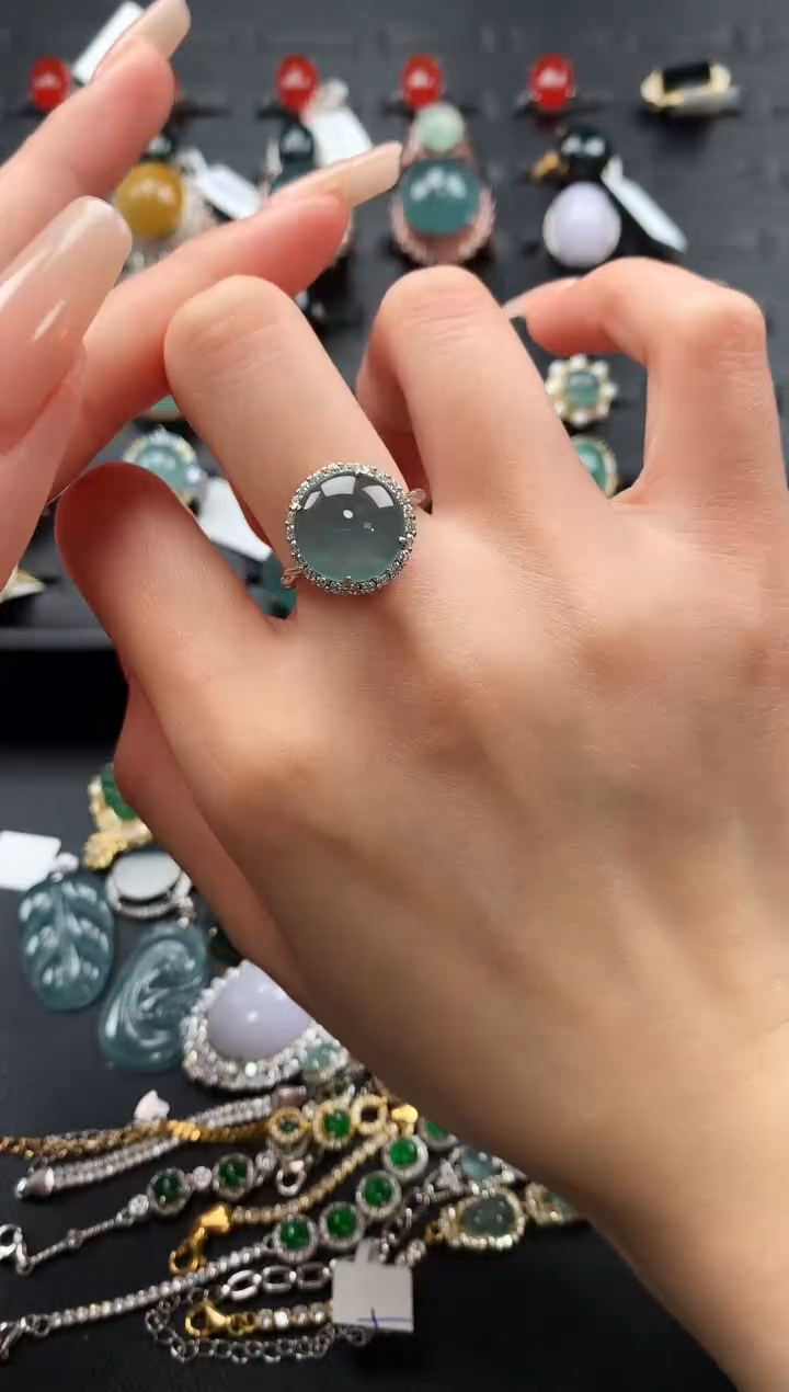 【闪购商品】翡翠戒指银S925镶嵌34765464