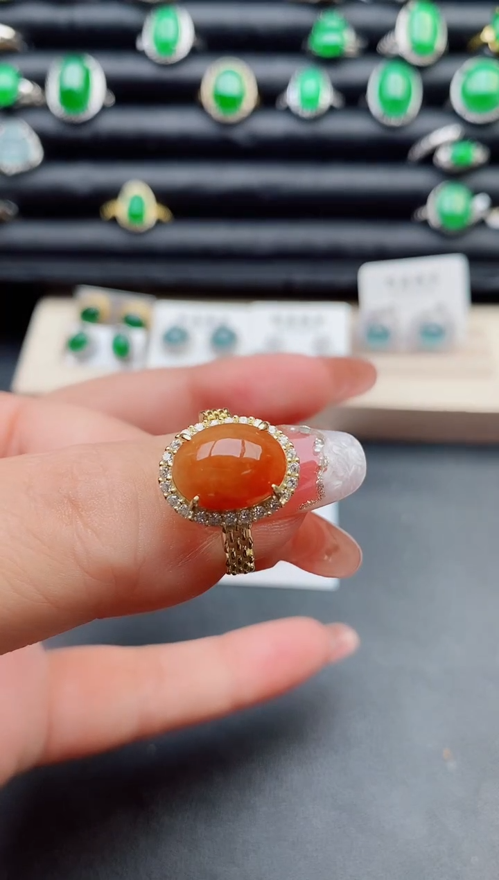 【闪购商品】翡翠戒指银S925镶嵌50800