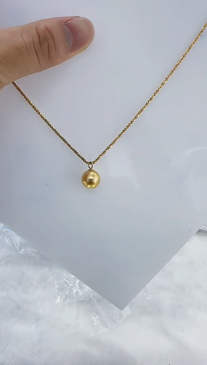 18K金镶嵌海水珍珠DA海水金珠吊坠10-11 ss175