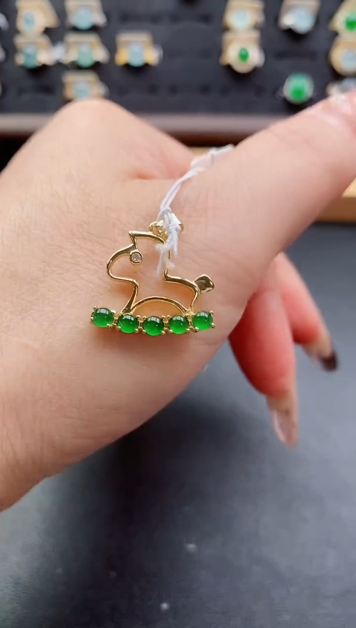 吊坠(赠链)银S925镶嵌翡翠1