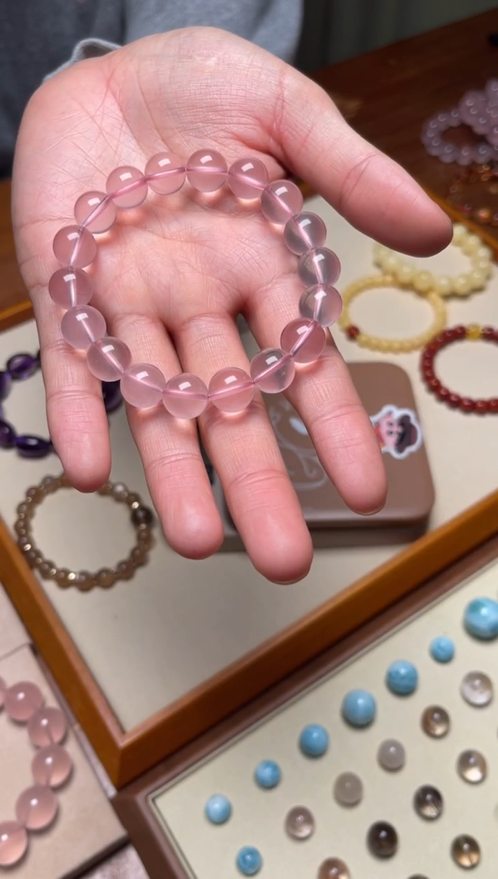 未镶嵌手串水晶粉水晶手串