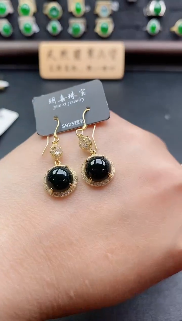 银S925镶嵌戒指翡翠1