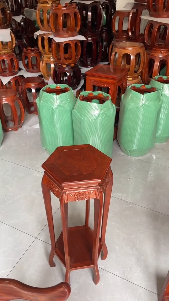 紫檀木类家具六角花架