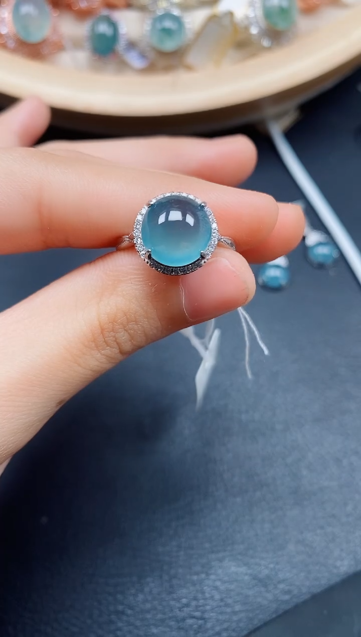 【闪购商品】翡翠戒指银S925镶嵌翡翠