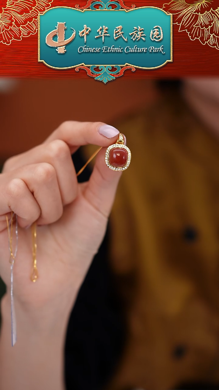 颈饰银S925镶嵌南红玛瑙MZL049南红方糖链坠