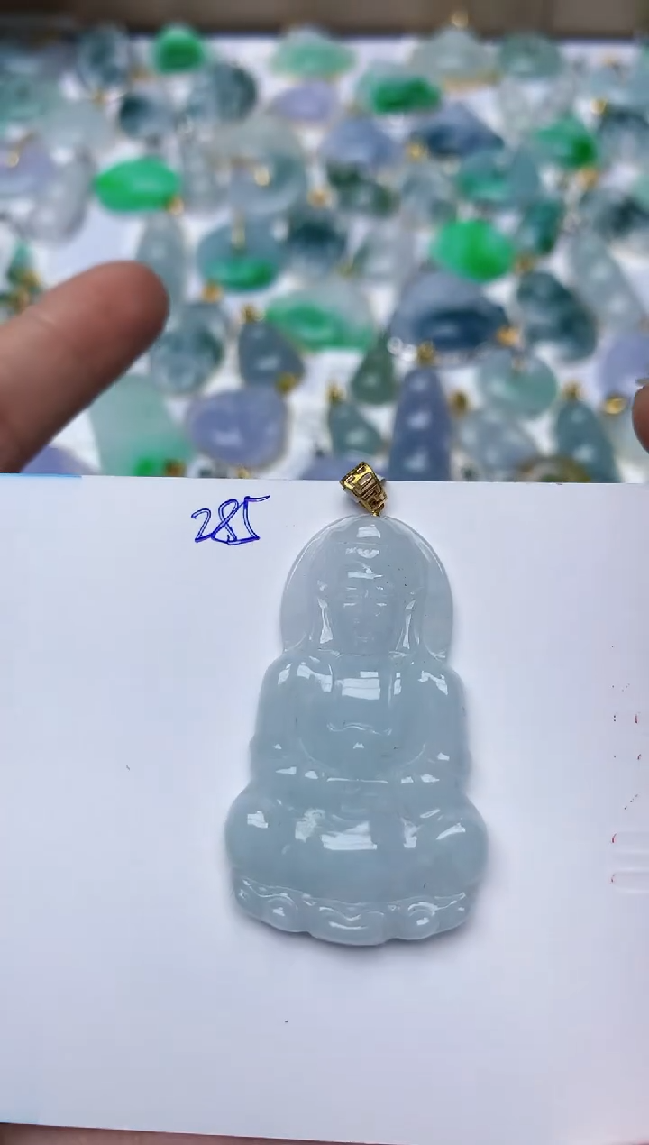 【闪购商品】翡翠颈饰18K金镶嵌天然翡翠A货  
