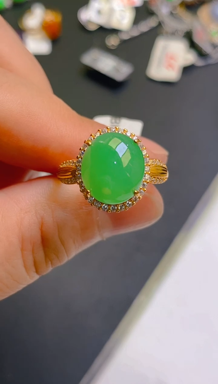 【闪购商品】翡翠耳饰银S925镶嵌天然A货翡翠1