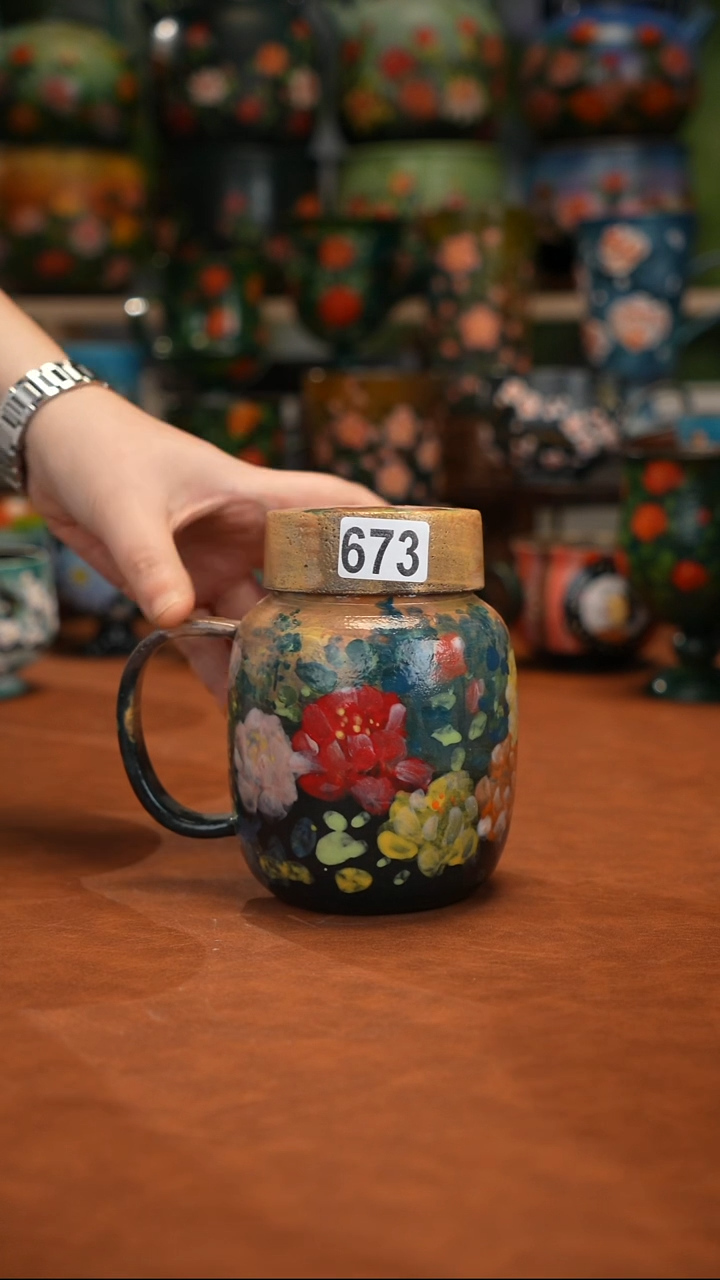 紫砂油画釉下彩手绘673