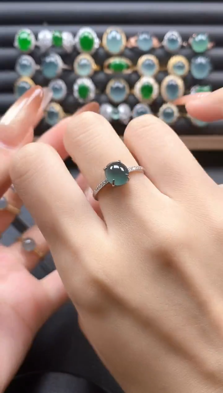 银S925镶嵌戒指翡翠54151