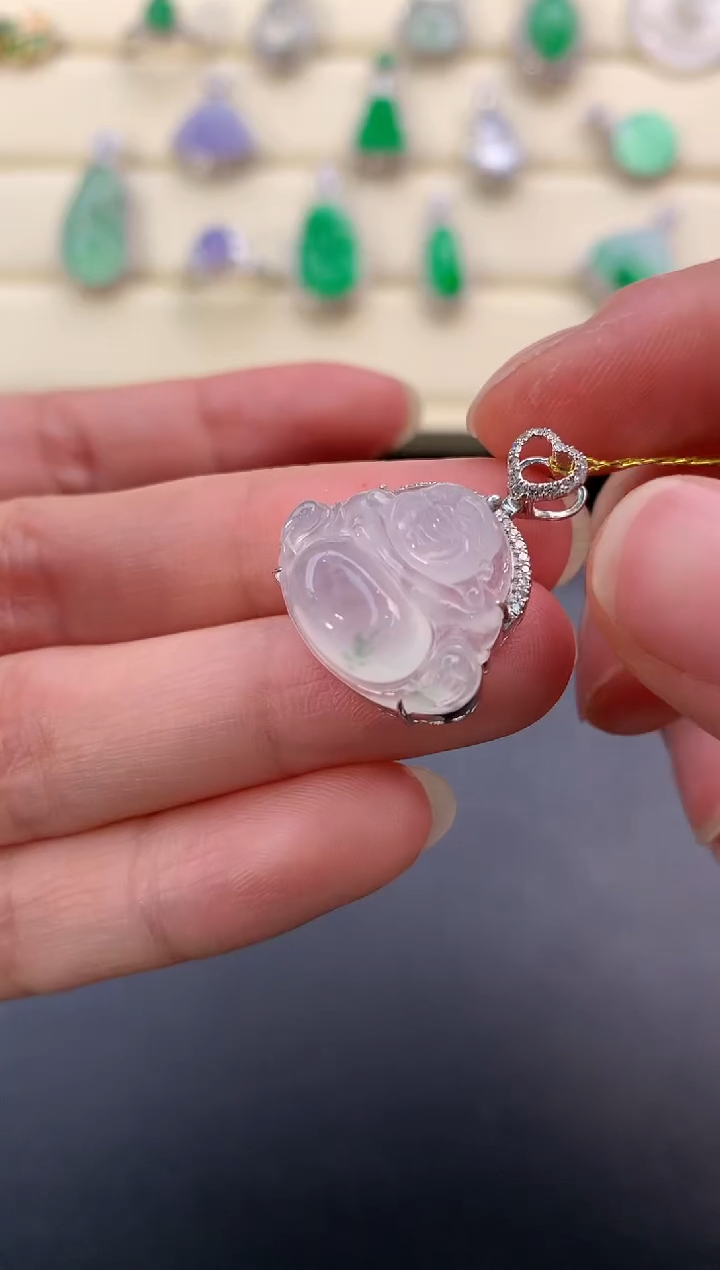 【闪购商品】翡翠颈饰18K金镶嵌D659