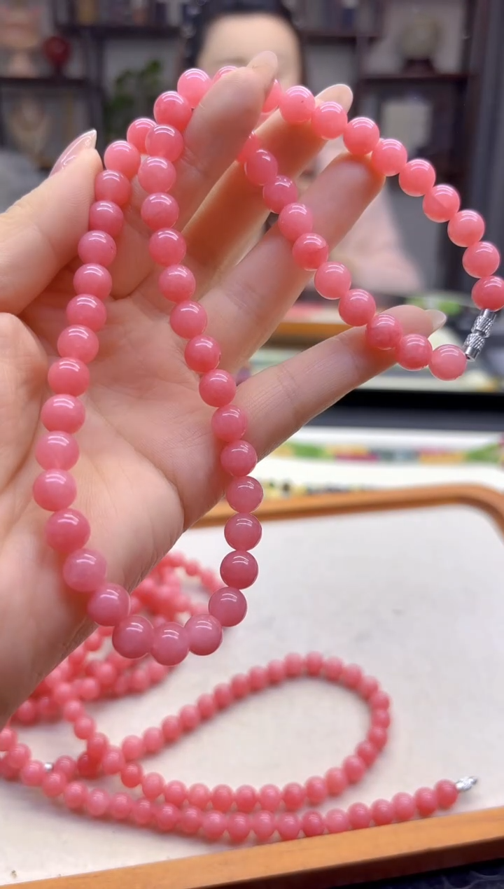 菱锰矿（红纹石）未镶嵌颈饰DIY款X614
