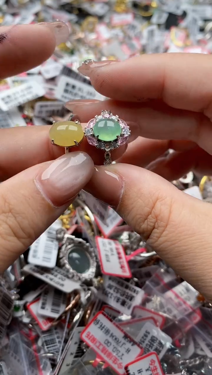 【闪购商品】翡翠戒指银S925镶嵌66666---10