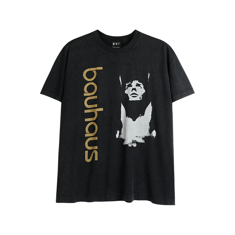 MKSZY Fit版型 鎏金魅影bauhaus 单针水洗做旧短袖vintage复古T恤