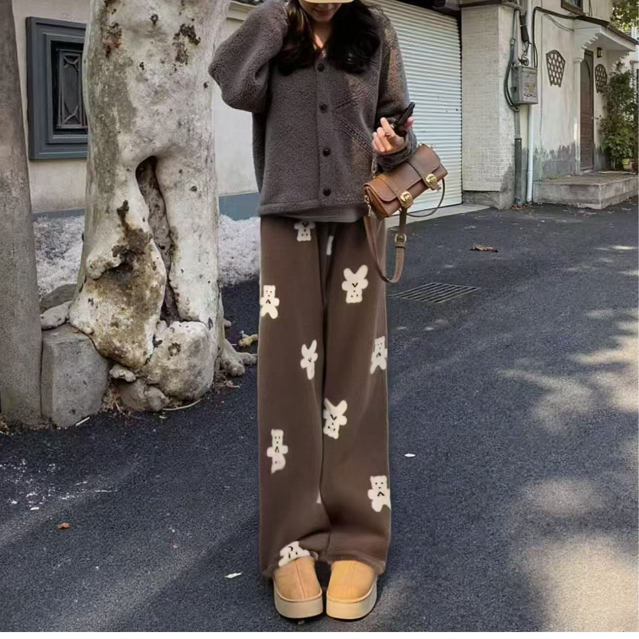 【直播间专用-按照直播间编码】厚绒多印花长裤松紧百搭睡裤外穿裤