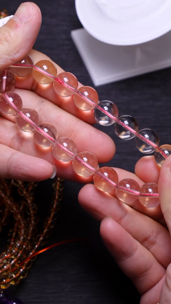 【闪购商品】水晶单圈未镶嵌Q039星光粉晶单圈12mm