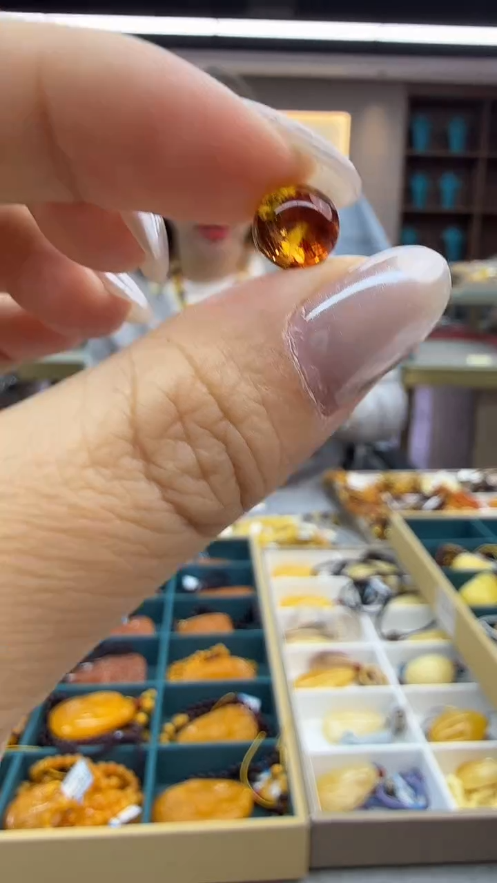 琥珀颈饰未镶嵌14秒拍号 假一罚三 8mm