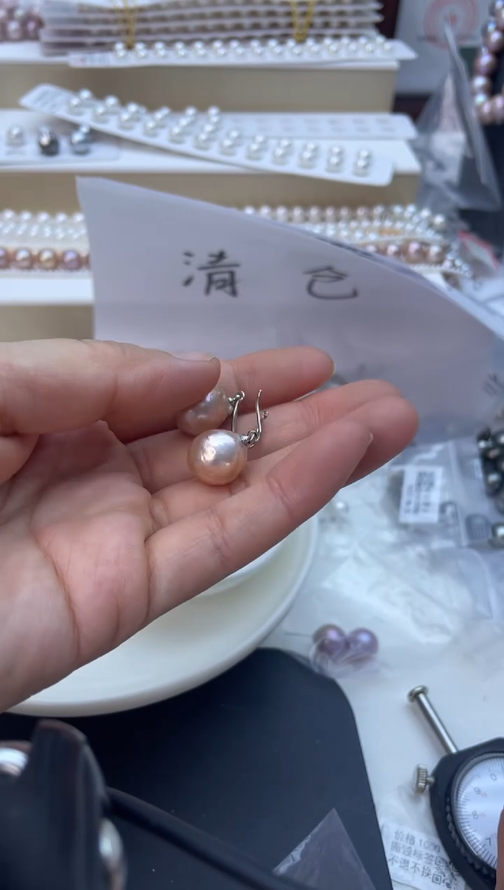合金耳饰淡水珍珠7-9