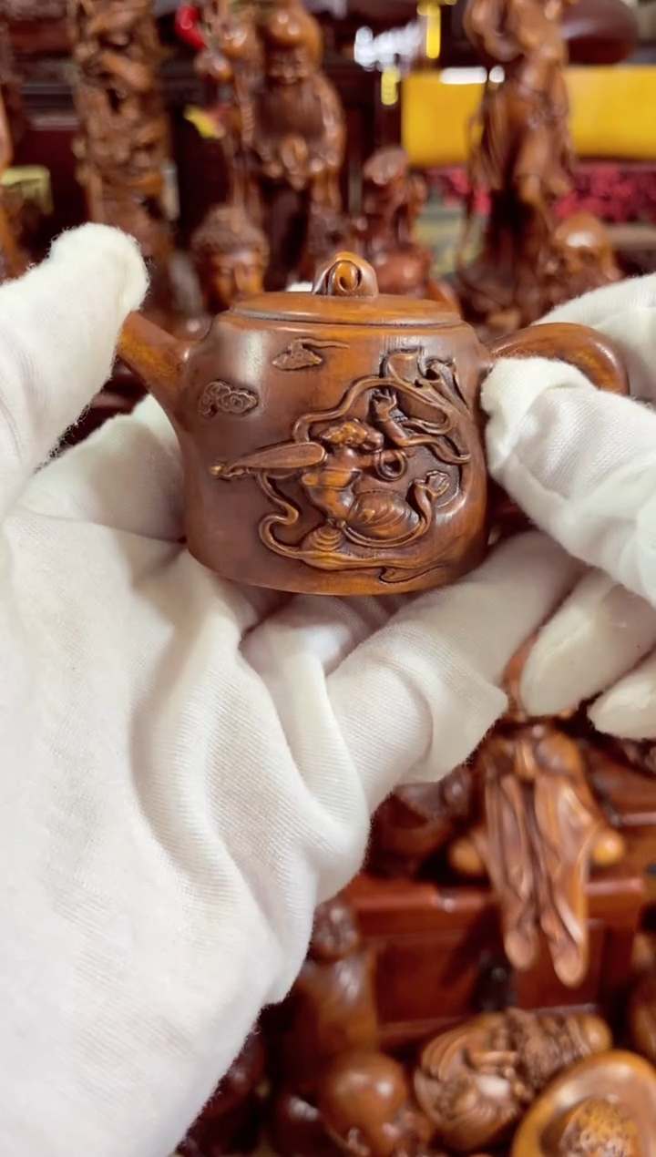 小叶黄杨小件把把壶