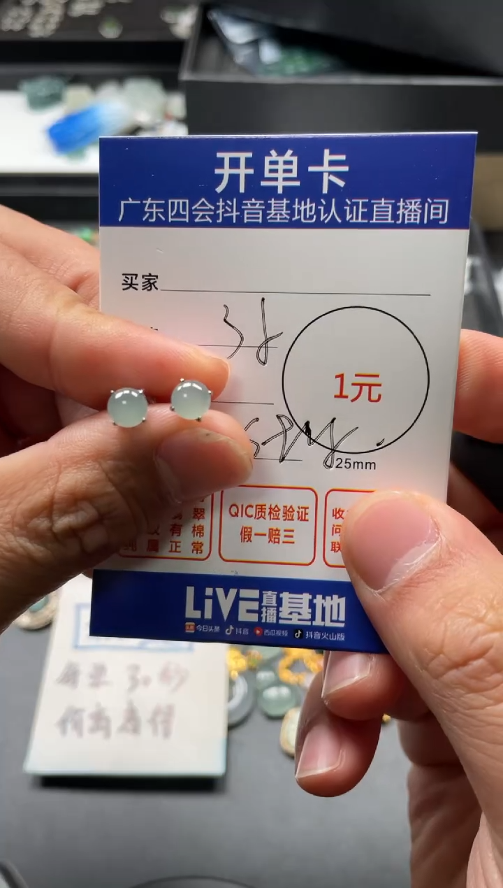 颈饰未镶嵌翡翠耳钉