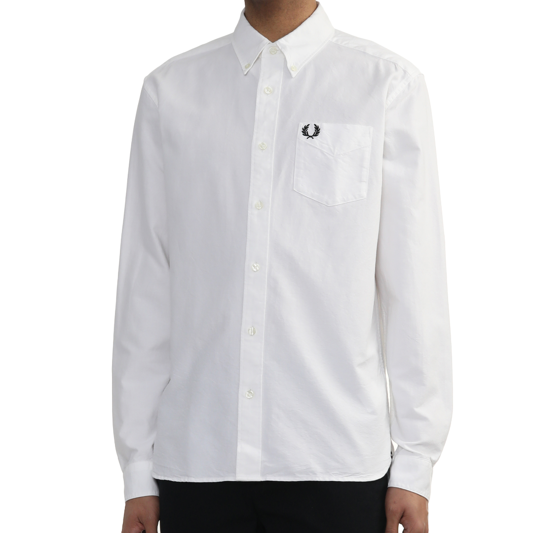 FRED PERRY 25年新品 长袖时尚商务休闲刺绣衬衫FPXSTM5516