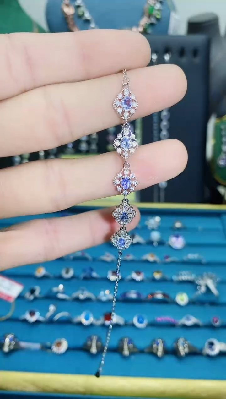 【闪购商品】坦桑石手链银S925镶嵌1121