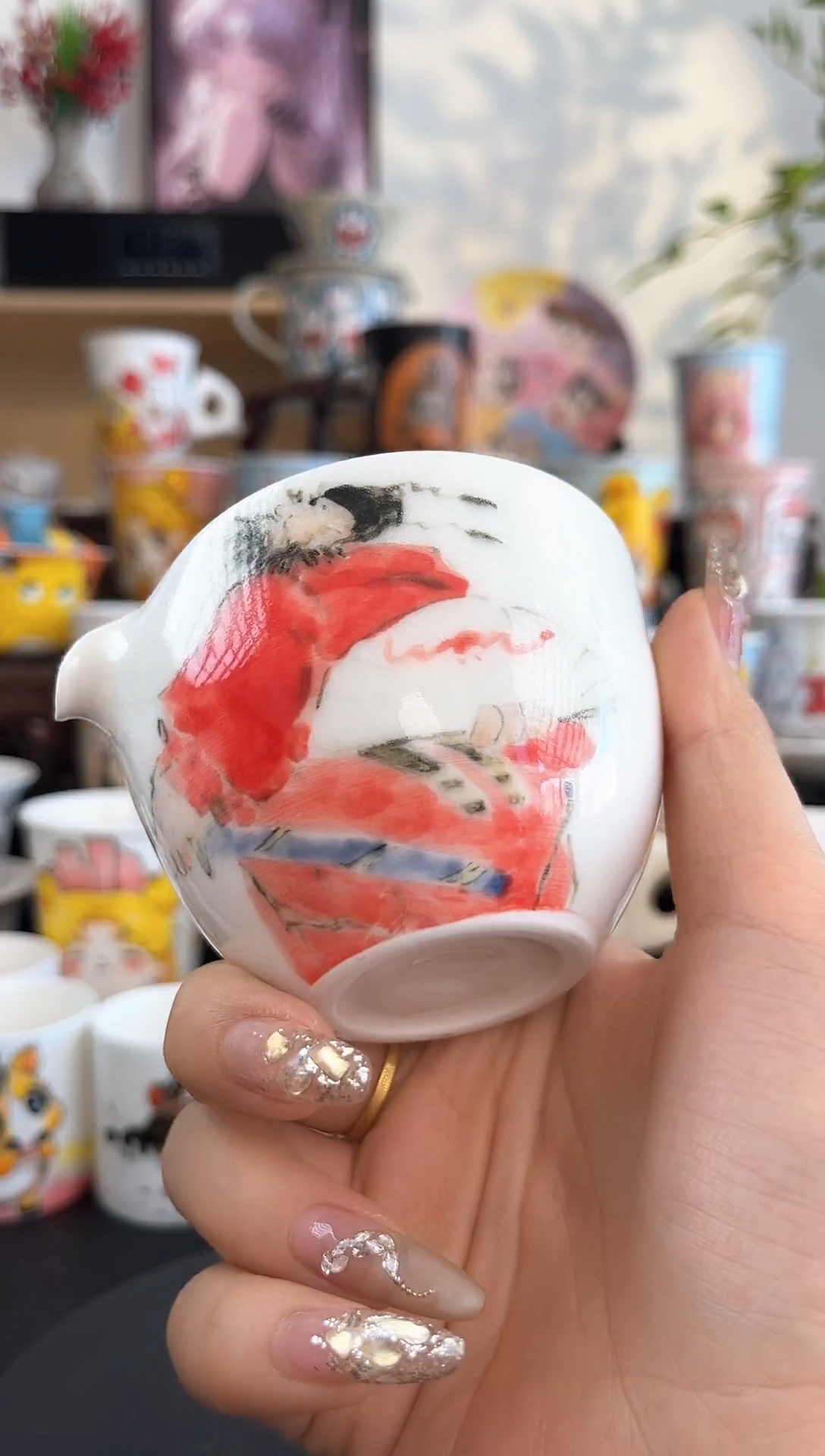 【闪购商品】摆件手工手绘陶瓷小杯杯