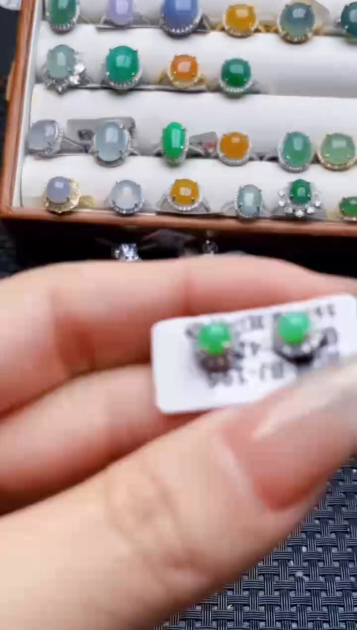 银S925镶嵌戒指翡翠6174