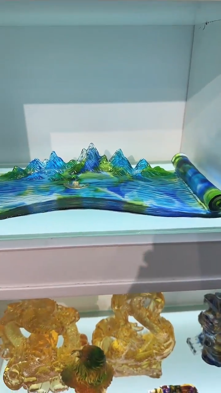 手工艺品琉璃千里江山