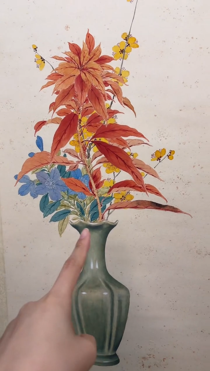 书法W**哥陆老师 花瓶4条 立轴