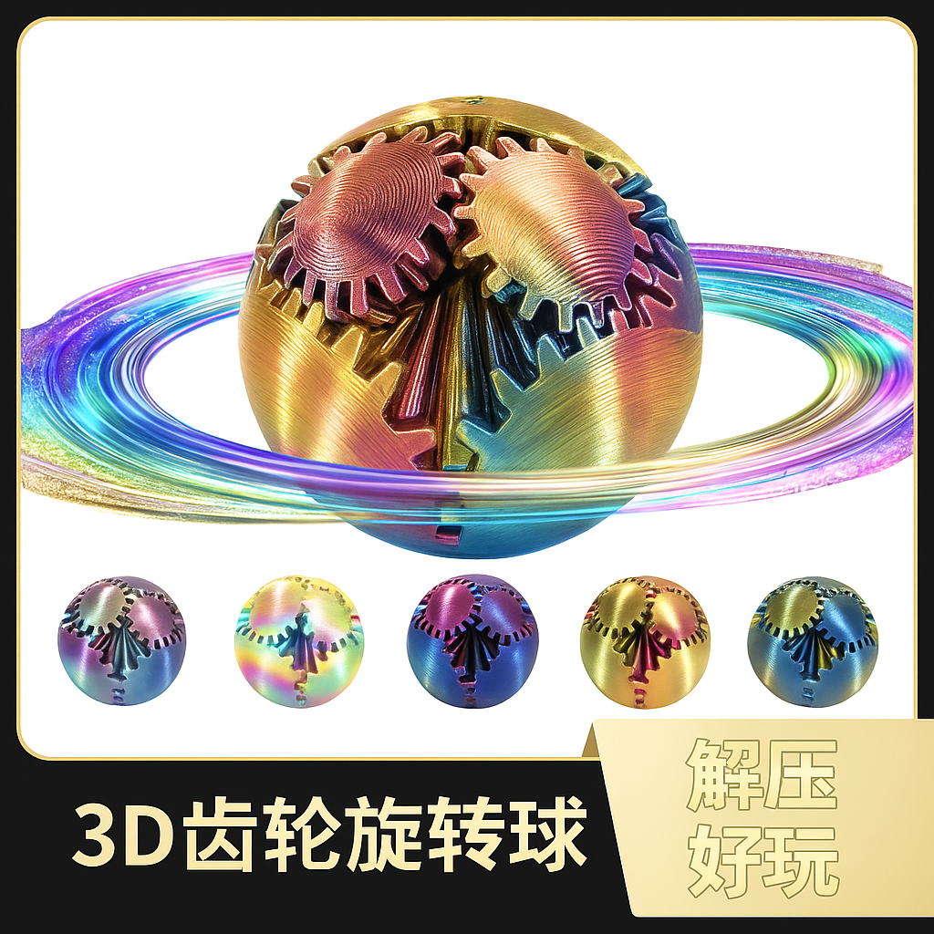 儿童圣诞礼物解压益智玩具3D打印齿轮球大号锻炼手指小孩魔方玩具