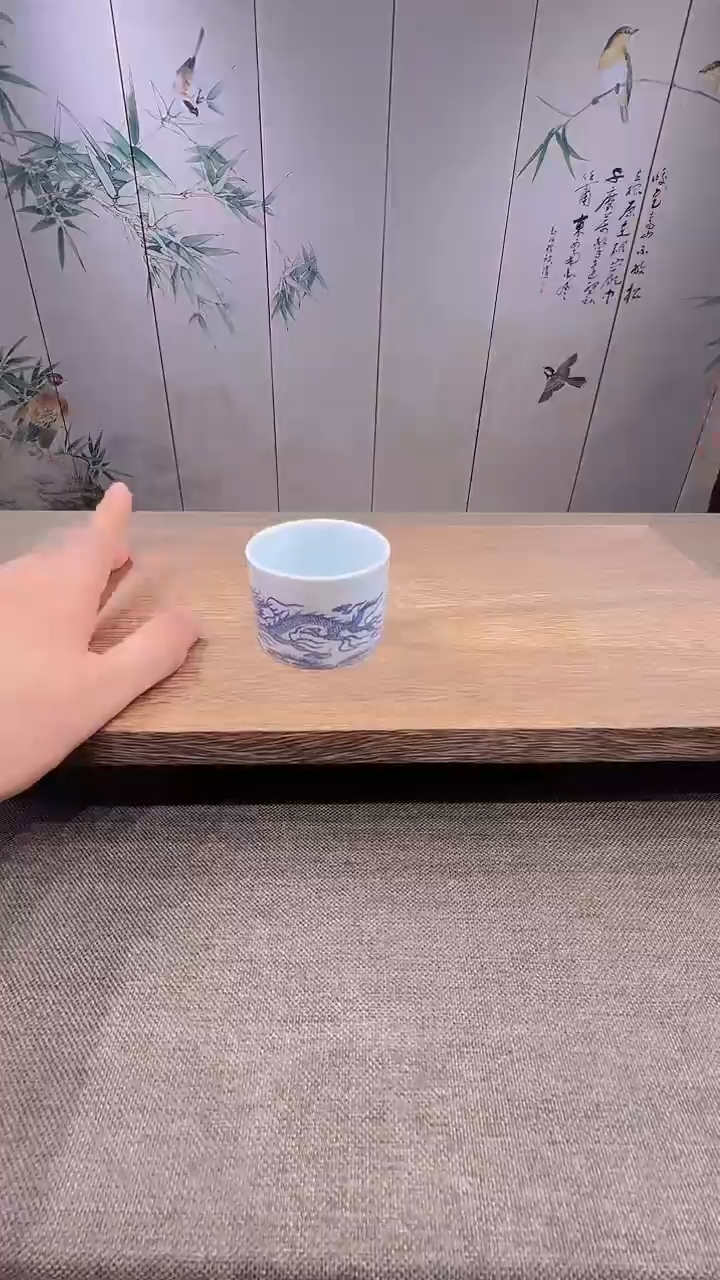 @微光茶器青花龙纹扳指杯TJ016