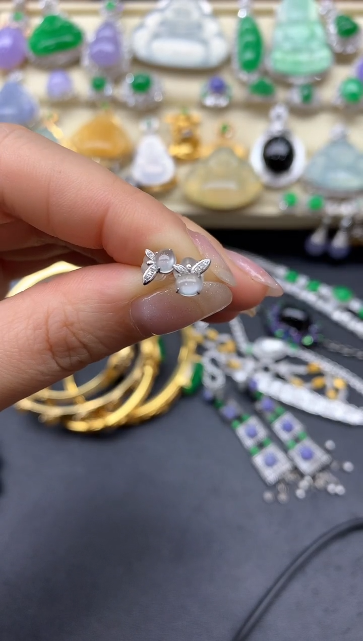 【闪购商品】翡翠耳饰18K金镶嵌212-中国好珍宝