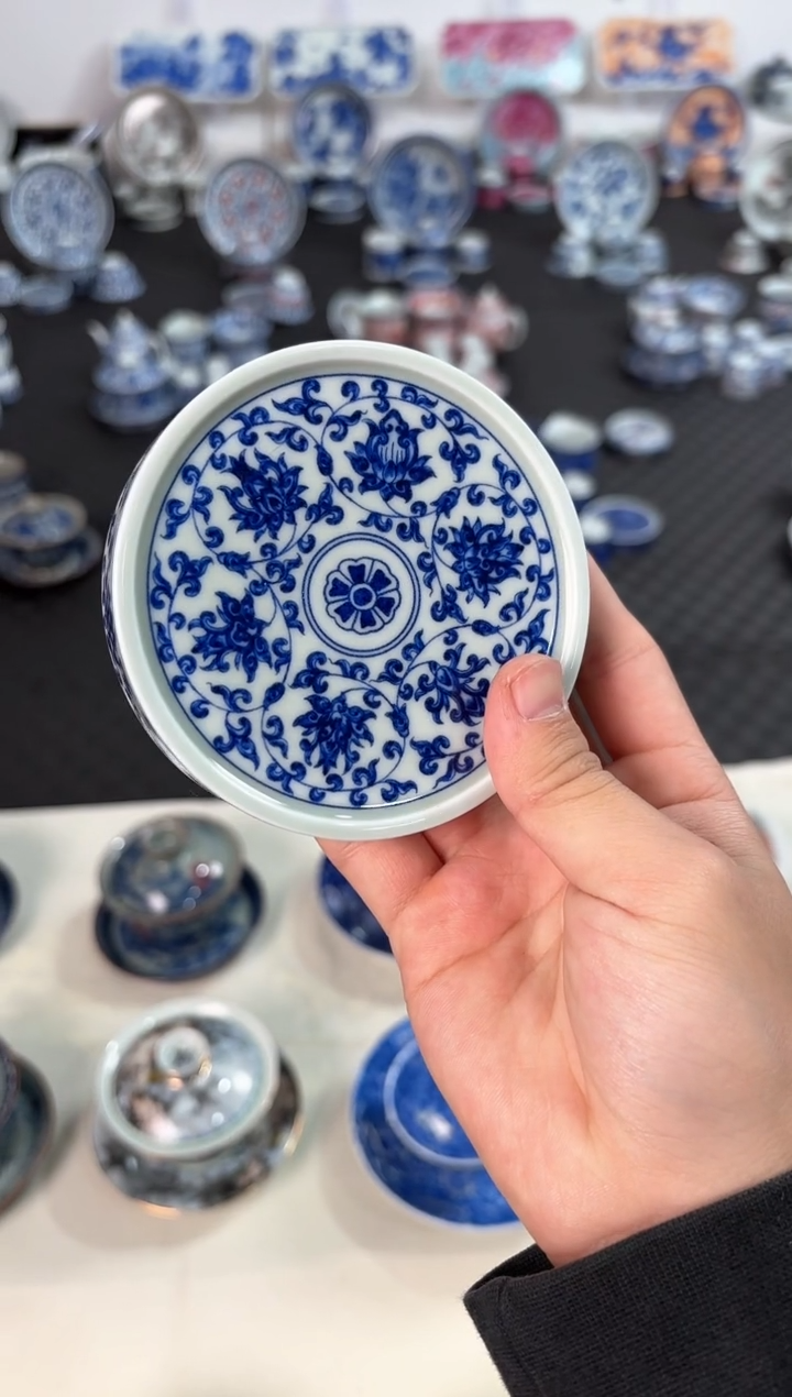 其他瓷景德镇陶瓷茶具永乐青花盖置