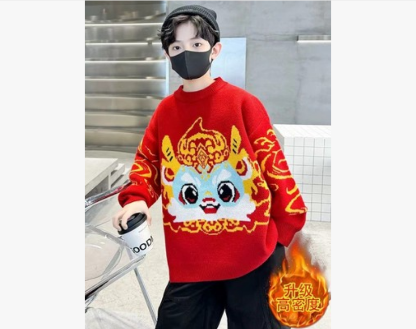 403350 韩版儿童休闲舒适春款拼色百搭毛衣