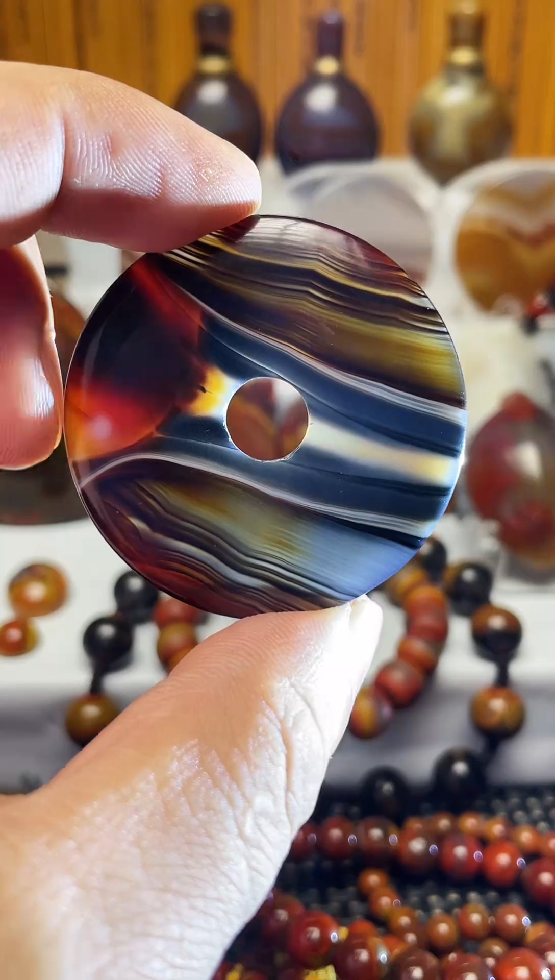 【闪购商品】玛瑙/玉髓吊坠(赠链)未镶嵌巴玉平安扣