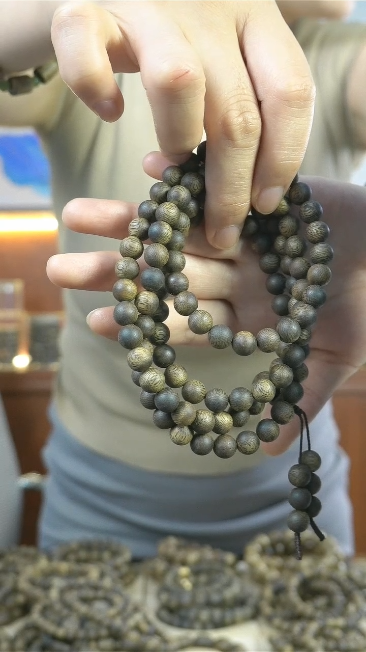 手串沉香绿奇楠8mm（27克）圆珠多圈手串