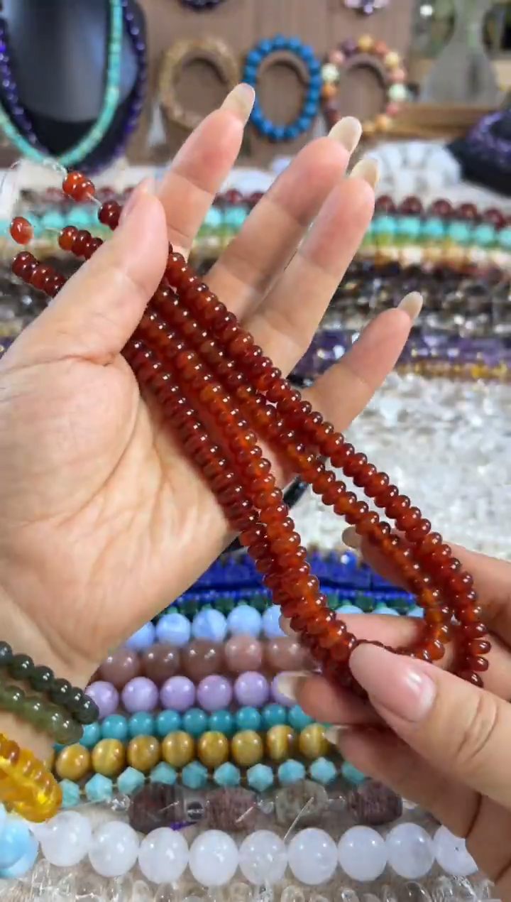 未镶嵌玛瑙/玉髓珠宝半成品红玛瑙算盘卡10 