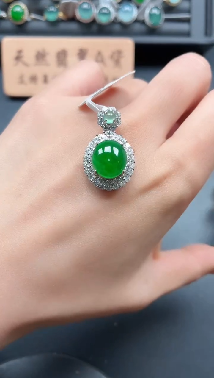 银S925镶嵌戒指翡翠11