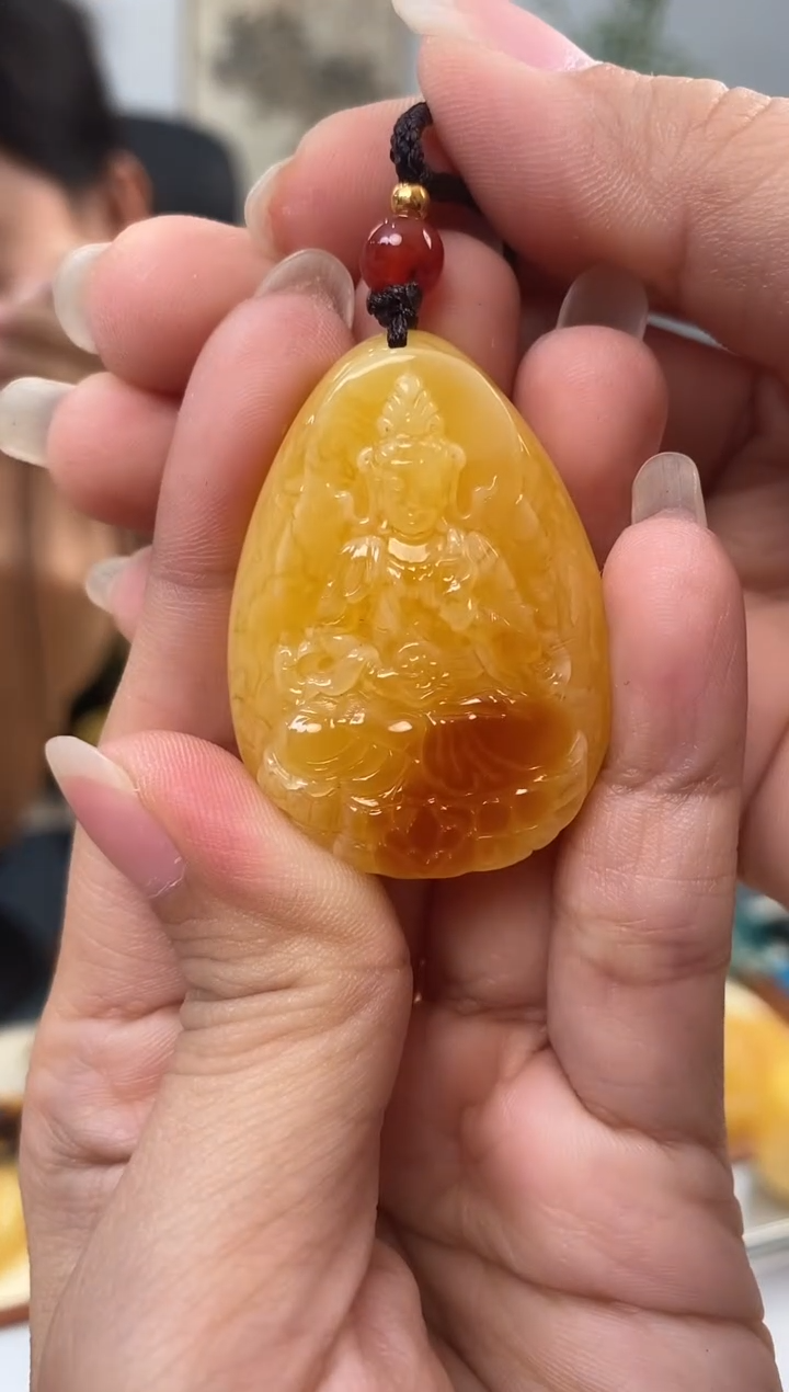 【闪购商品】琥珀裸石未镶嵌天然琥珀蜜蜡观音