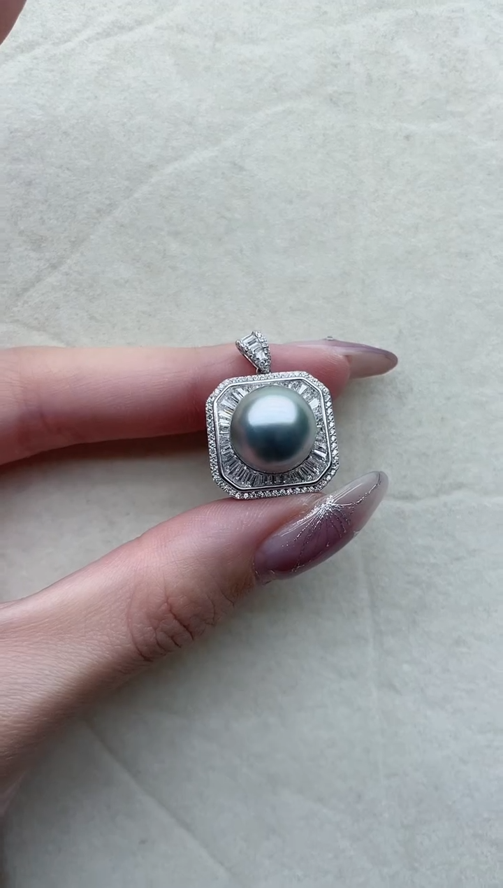 【闪购商品】海水珍珠吊坠银S925镶嵌38