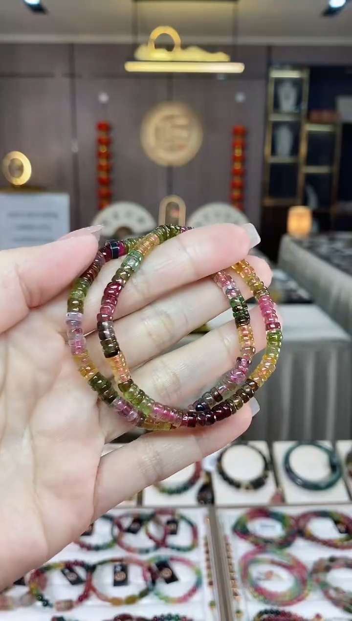 【闪购商品】碧玺算盘珠单圈手串未镶嵌（多样性发一条）hon