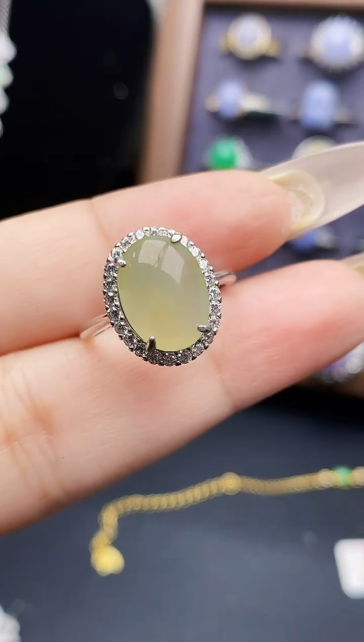 银S925镶嵌戒指翡翠2692