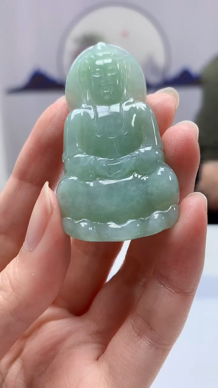 【闪购商品】定制翡翠未镶嵌5152zm-毛货挂件观音89