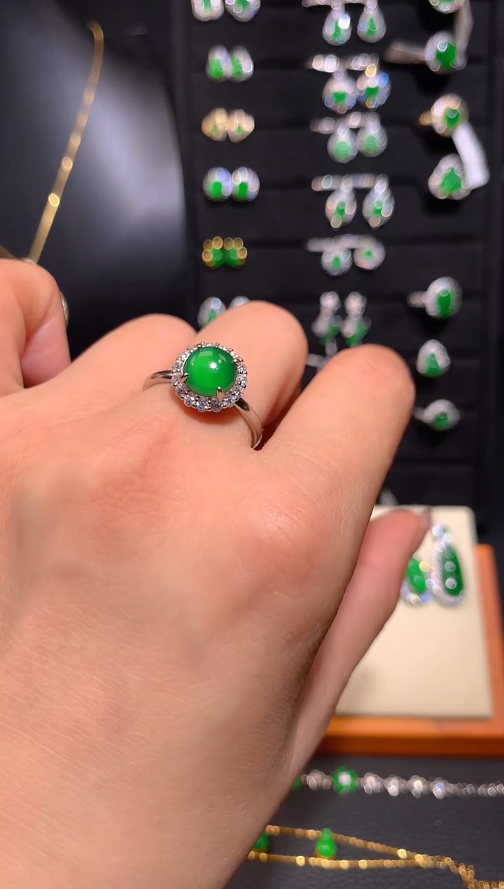 【闪购商品】翡翠戒指银S925镶嵌多样性