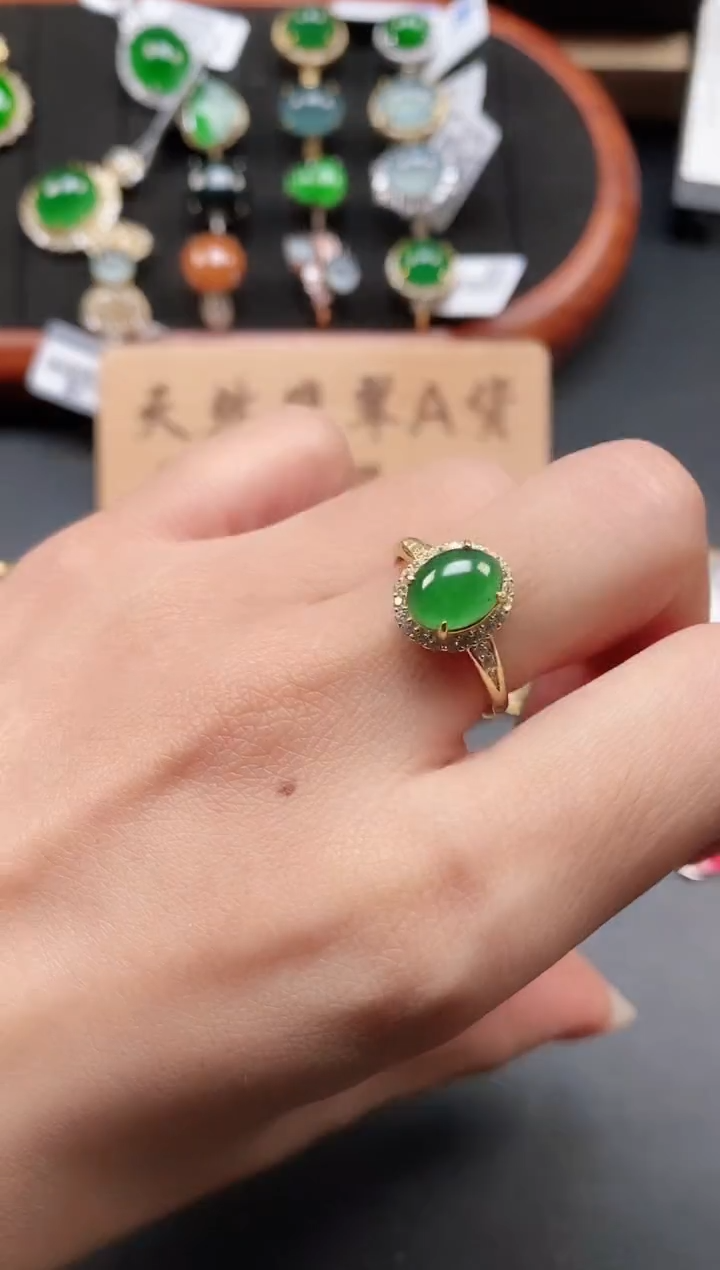 银S925镶嵌戒指翡翠111111