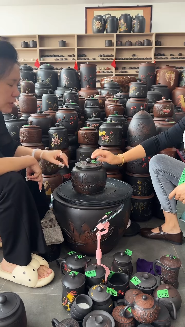 大大瑕疵茶叶罐  421  苹果荷花 