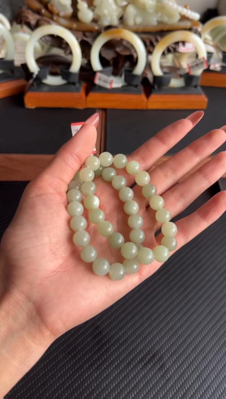 手串未镶嵌和田玉且末微色差近矿卡10L多样性发货拍一发一