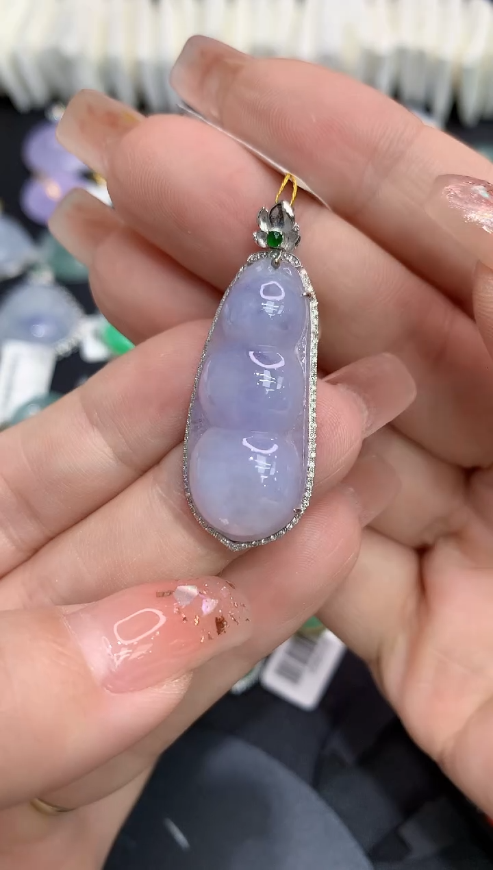 吊坠(不含链)18K金镶嵌翡翠11111111111111